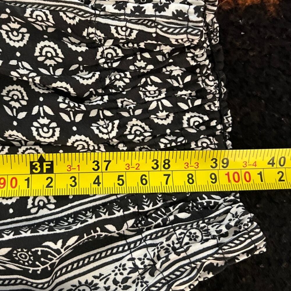 Elan Loose Wide Fit Women's Pants Size Large Black & White - Picture 5 of 7